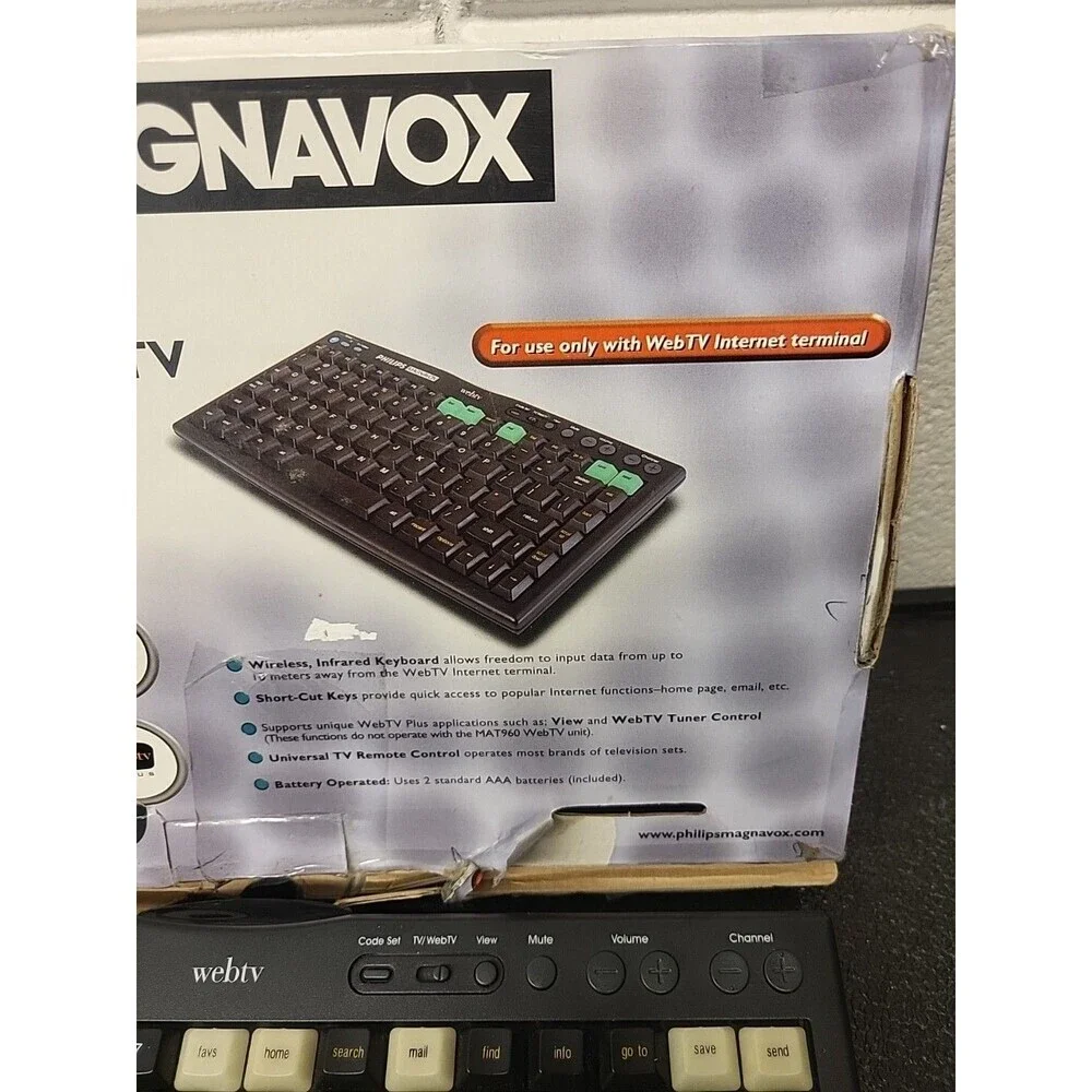 Philips Magnavox Webtv Plus MWK122BK Wireless MSN WebTV Keyboard Untested